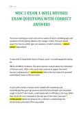 MDC 2 EXAM 1-WELL REVISED&NewLine;EXAM QUESTIONS WITH CORRECT&NewLine;ANSWERS