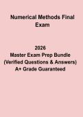 Numerical Methods Final Exam &ndash; Comprehensive Study Guide & Practice Questions 2026