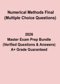 Numerical Methods Final &lpar;Multiple Choice Questions&rpar; &ndash; Study Guide & Exam Prep 2026