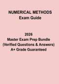 NUMERICAL METHODS 2026 &ndash; Comprehensive Study Guide & Exam Preparation