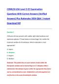 COMLEX-USA Level 2-CE Examination &NewLine;Questions With Correct Answers &lpar;Verified &NewLine;Answers&rpar; Plus Rationales 2026 Q&A &vert; Instant &NewLine;Download Pdf 