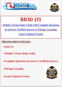 BIOD 151 Module 3 Exam Study Guide with Complete Questions & Answers &lpar;Verified Answers&rpar; &vert; Portage Learning &vert; Latest Updated Version &lpar;2026&sol;2027&rpar;