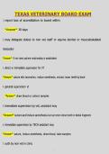 Texas Veterinary Board Exam Questions & Answers 2026 &vert; Veterinary Licensing Study Guide &vert; &lpar;100&percnt; Accurate Solutions&rpar; ALREADY GRADED A&plus;&vert;&vert;NEWEST VERSION Of The Exam Guarantee Pass&excl;&excl;