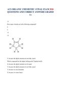 ACS ORGANIC CHEMISTRY 1 FINAL EXAM 2026 QUESTIONS AND CORRECT ANSWERS GRADED A&plus;