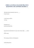CHEM 2 ACS FINAL EXAM 2025 PRACTICE QUESTIONS AND ANSWERS GRADED A&plus;&NewLine;&NewLine;&NewLine;