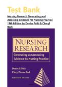 Test Bank Nursing Research Generating and Assessing Evidence for Nursing Practice 11th Edition by Denise Polit & Cheryl Beck &vert;&vert; ISBN9781975110642&vert;&vert; Chapters 1-33 &vert;&vert;Complete Guide A&plus;