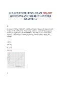 ACS GEN CHEM 2 FINAL EXAM 2026-2027 QUESTIONS AND CORRECT ANSWERS GRADED A&plus;