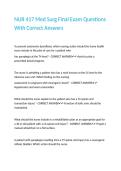 NUR 417 Med Surg Final Exam Questions With Correct Answers