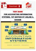 TEST BANK &NewLine;FOR ACCOUNTING INFORMATION &NewLine;SYSTEMS&comma; 1ST EDITION BY ARLINE A&period;
