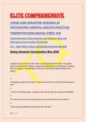 ELITE COMPREHENSIVE &NewLine;CRISIS AND DISASTER NURSING IN &NewLine;PSYCHIATRIC&ndash;MENTAL HEALTH PRACTICE &NewLine;THEORYPSYCHOLOGICAL FIRST AID &NewLine;Comprehensive Crisis Suicide and Violence Risk and &NewLine;Emergency Intervention Strategies &NewLine;ATI &bull; HESI HIGH-YIELD ADVANCED MASTER REVI