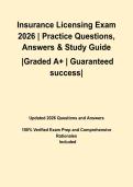 Insurance Licensing Exam 2026 &vert; Practice Questions&comma; Answers & Study Guide