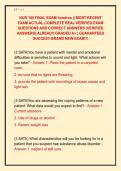 NUR 180 FINAL EXAM hondros &vert;&vert; MOST RECENT &NewLine;EXAM ACTUAL COMPLETE REAL VERIFIED EXAM &NewLine;QUESTIONS AND CORRECT ANSWERS &lpar;VERIFIED &NewLine;ANSWERS&rpar; ALREADY GRADED A&plus; &vert; GUARANTEED &NewLine;SUCCES&excl;&excl; BRAND NEW EXAM&excl;&excl;&excl;
