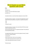 PSI CA Dental Law and Ethics Questions with Correct Answers