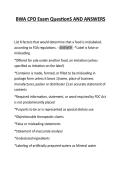 BWA CPO Exam QuestionS AND ANSWERS &NewLine;