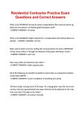 Residential Contractor Practice Exam Questions and Correct Answers&period;