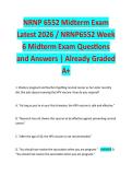 NRNP 6552 Midterm Exam Latest 2026 &sol; NRNP6552 Week 6 Midterm Exam Questions and Answers &vert; Already Graded A&plus; 