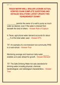 TEXAS WATER WELL DRILLER LICENSE ACTUAL &NewLine;VERIFIED EXAM COMPLETE QUESTIONS AND &NewLine;DETAILED SOLUTIONS LATEST UPDATE THIS &NewLine;YEAR&vert;&vert;NEWEST EXAM&excl;&excl;&excl; 