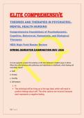 ELITE COMPREHENSIVE &NewLine;THEORIES AND THERAPIES IN PSYCHIATRIC&NewLine;MENTAL HEALTH NURSING &NewLine;Comprehensive Foundations of Psychodynamic&comma; &NewLine;Cognitive&comma; Behavioral&comma; Humanistic&comma; and Biological &NewLine;Therapies &NewLine;HESI High-Yield Master Review