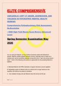 ELITE COMPREHENSIVE &NewLine;VARCAROLIS -CHPT 27 ANGER&comma; AGGRESSION&comma; AND &NewLine;VIOLENCE IN PSYCHIATRIC&ndash;MENTAL HEALTH &NewLine;NURSING &NewLine;Comprehensive Pathophysiology&comma; Risk Assessment&comma; &NewLine;De-Escalation  &NewLine;&bull; HESI High-Yield Master Exam Review &lpar;Advanced &NewLine;Level&rpar; 