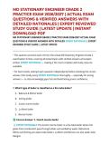 MD STATIONARY ENGINEER GRADE 2 PRACTICE EXAM 2026&sol;2027 &vert; ACTUAL EXAM QUESTIONS & VERIFIED ANSWERS WITH DETAILED RATIONALES &vert; EXPERT REVIEWED STUDY GUIDE &vert; LATEST UPDATE &vert; INSTANT DOWNLOAD PDF