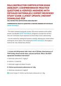 PALS INSTRUCTOR CERTIFICATION EXAM 2026&sol;2027 &vert; COMPREHENSIVE PRACTICE QUESTIONS & VERIFIED ANSWERS WITH DETAILED RATIONALES &vert; EXPERT REVIEWED STUDY GUIDE &vert; LATEST UPDATE &vert; INSTANT DOWNLOAD PDF