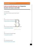 California Qualified Manager Exam Preparation Question and Answer Latest 2026 