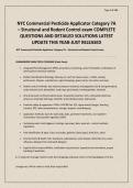 NYC Commercial Pesticide Applicator Category 7A &ndash; Structural and Rodent Control exam COMPLETE QUESTIONS AND DETAILED SOLUTIONS LATEST UPDATE THIS YEAR-JUST RELEASED&period;pdf&NewLine;&NewLine;1