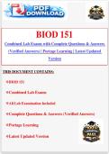BIOD 151 Combined Lab Exams with Complete Questions & Answers &lpar;Verified Answers&rpar; &vert; Portage Learning &vert; Latest Updated Version