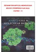 TEST BANK FOR KARP&rsquo;S CELL AND MOLECULAR BIOLOGY&comma; 9TH EDITION BY KARP&comma; IWASA 
