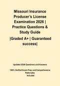 Missouri Insurance Producer&rsquo;s License Examination 2026 &vert; Practice Questions & Study Guide