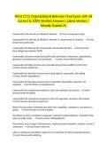 WGU C715 Organizational Behavior Final Exam with All Correct & 100&percnt; Verified Answers &vert;Latest Version &vert;Already Graded A&plus;