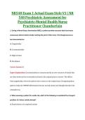 NR548 Exam 1 Actual Exam Style V3 &vert; NR &NewLine;548 Psychiatric Assessment for &NewLine;Psychiatric-Mental Health Nurse &NewLine;Practitioner Chamberlain 