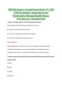NR548 Exam 1 V1&comma; V2 & V3 &vert; NR 548 Exam 1 Psychiatric Assessment for Psychiatric-Mental Health Nurse Practitioner &vert; Chamberlain &vert; Complete Exam Bundle with Detailed Verified Answers