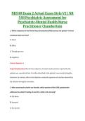 NR548 Exam 2 Actual Exam Style V2 &vert; NR &NewLine;548 Psychiatric Assessment for &NewLine;Psychiatric-Mental Health Nurse &NewLine;Practitioner Chamberlain