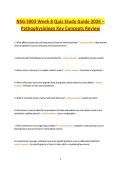 NSG 5003 Week 8 Quiz Study Guide 2026 &ndash; Pathophysiology Key Concepts Review