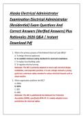 Alaska Electrical Administrator &NewLine;Examination Electrical Administrator &NewLine;&lpar;Residential&rpar; Exam Questions And &NewLine;Correct Answers &lpar;Verified Answers&rpar; Plus &NewLine;Rationales 2026 Q&A &vert; Instant &NewLine;Download Pdf