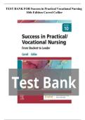 Success in Practical&sol;Vocational Nursing 10th Edition by Lisa Carroll Test Bank&comma; Study Guide & NCLEX-PN Questions with Verified Answers 2026