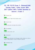 NU 170&sol; NU170 Exam 3&ndash; Maternal-Child Nursing Guide &vert; Galen &lpar;Latest 2026&sol; 2027 Update&rpar; 100&percnt; Verified Questions & Answers &vert; Grade A