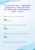 NU 170&sol; NU170 Exam 1&ndash; Maternal-Child Nursing Review &vert; Galen &lpar;Latest 2026&sol; 2027 Update&rpar; 100&percnt; Verified Questions & Answers &vert; Grade A
