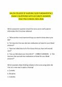 GALEN COLLEGE OF NURSING 3100 FUNDAMENTALS EXAM 1 QUESTIONS WITH ACCURATE ANSWERS MULTIPLE CHOICES 2025-2026&NewLine;&NewLine;
