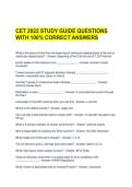CET 2022 STUDY GUIDE QUESTIONS WITH 100&percnt; CORRECT ANSWERS