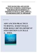 Advanced Practice Nursing&colon; Essentials for Role Development 4th Edition by Lucille A&period; Joel ISBN 978-0803660441 Complete Test Bank with Practice Questions and Answer Rationales