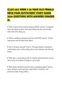 CLASS 6512 WEEK 9 30 YEAR OLD FEMALE&NewLine;NECK PAIN OUTPATIENT STUDY GUIDE&NewLine;2026 QUESTIONS WITH ANSWERS GRADED&NewLine;A&plus;