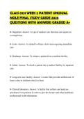 CLASS 6531 WEEK 2 PATIENT UNUSUAL&NewLine;MOLE FINAL STUDY GUIDE 2026&NewLine;QUESTIONS WITH ANSWERS GRADED A&plus;