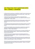 CET PRACTICE TEST QUESTIONS WITH 100&percnt; CORRECT ANSWERS