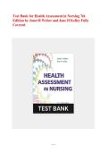 Test Bank for Health Assessment in Nursing 7th &NewLine;Edition by Janet R Weber and Jane H Kelley Fully &NewLine;Covered