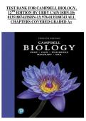 Campbell Biology 12th Edition by Urry&comma; Cain ISBN 978-0135188743 Complete Chapter Test Bank with Practice Questions and Answer Guide