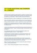 CET EXAM QUESTIONS AND ANSWERS ALL CORRECT
