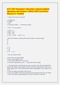 ILTS 305 Elementary Education Content Updated&NewLine;Questions and Answers &lpar;2026&sol;2027&rpar; &vert; Practice&NewLine;Review &vert; A&plus; Verified
