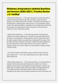 Oklahoma Jurisprudence Updated Questions&NewLine;and Answers &lpar;2026&sol;2027&rpar; &vert; Practice Review&NewLine;&vert; A&plus; Verified&NewLine;
